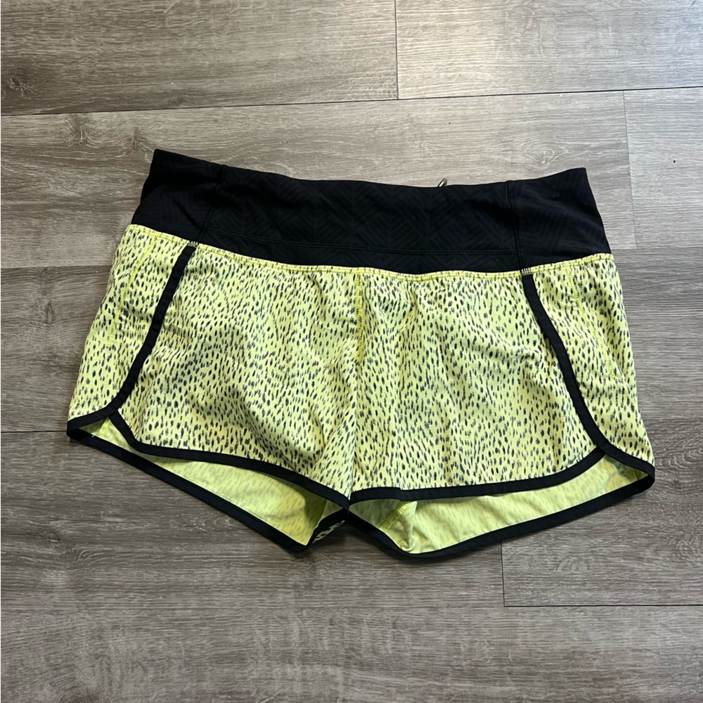 Lululemon Athletica Black and Yellow Athletic Shorts